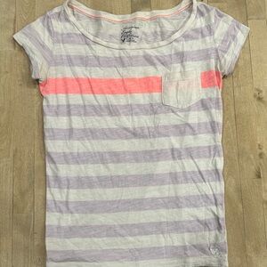 American Eagle Outfitters Light Purple Striped Tee